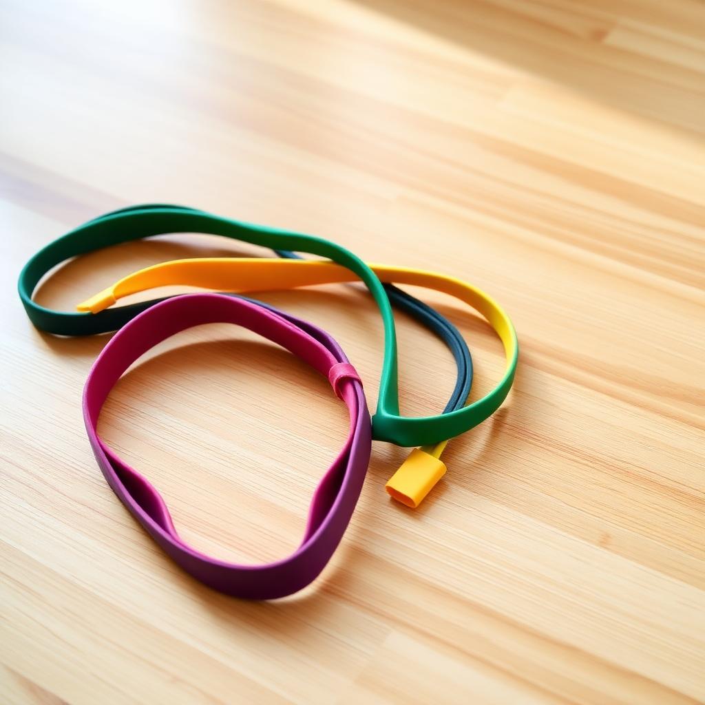 Colorful resistance bands loop set for strength training